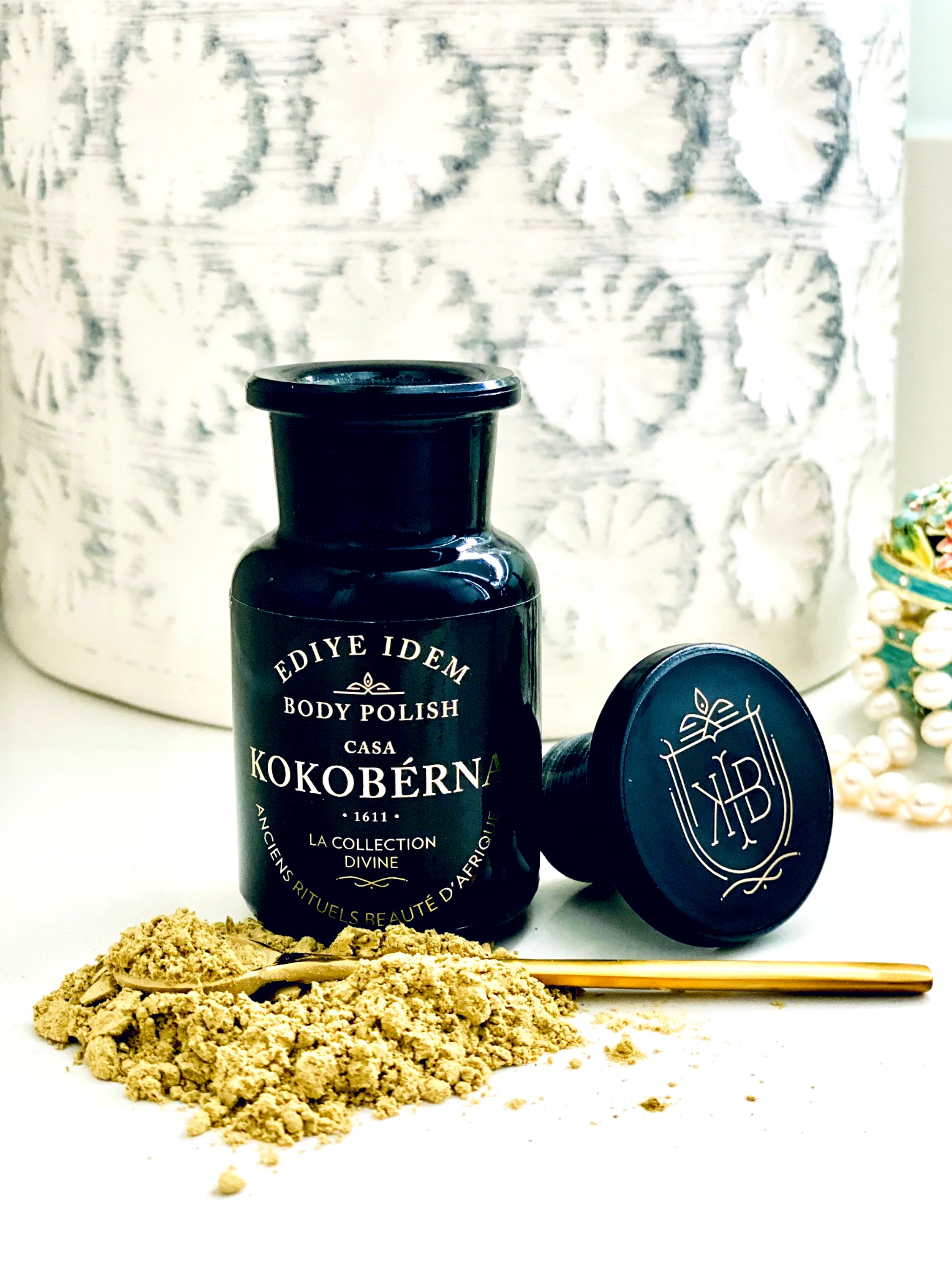 luxury body polish resurfacing exfoliate ancient herbal bathing rituals haram exfoliation exfoliate and remove dead skin cells minimize appearance of cellulite organic natural Africa African body polish scrub anti aging soften skin soften boost moisture levels moisturize moisturizing hydrating glowing clean beauty dry all skin types botanicals